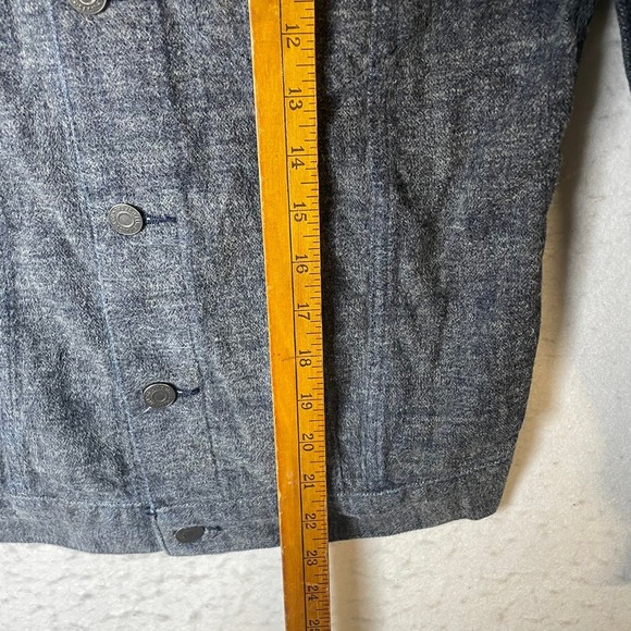 Levi Strauss Brushed Co Mens Size S Denim Jean Jacket Dark Wash Trucker Style - Picture 5 of 8